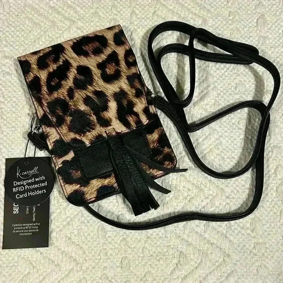 K. Carroll Leopard Print Crossbody Wallet Purse - Picture 1 of 4